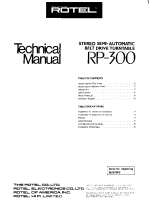 Rotel RP-300 - Technical manual 
